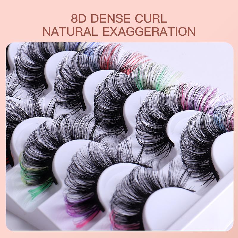 7 Paar Kleurrijke Nepwimpers 3 - Eyelash Extension Volume Lashes recensie en prijs
