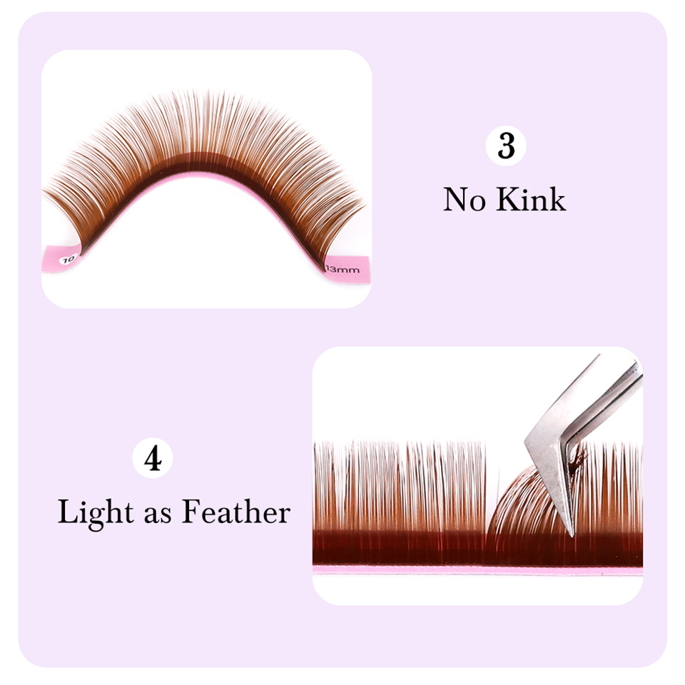 Donkerbruine wimperverlenging  - Eyelash Extension Russian Volume recensie en prijs